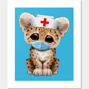 Cute Leopard Cub Nurse Posters and Art